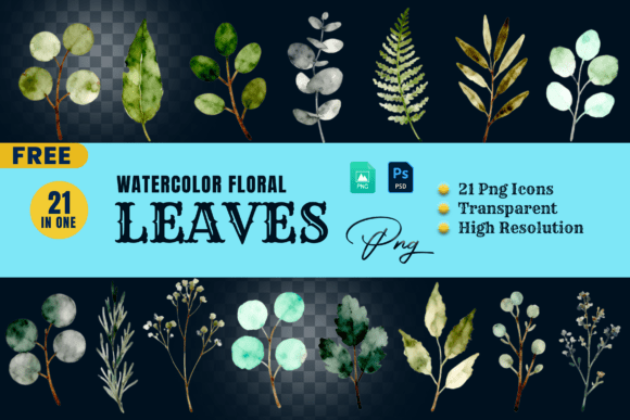 Breathe Life into Your Designs with Watercolor Floral Leaves