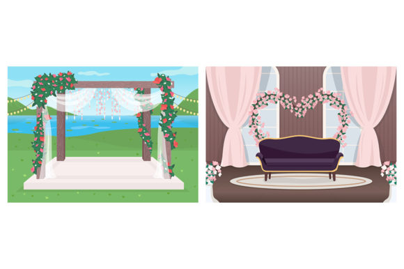 Bring Dreamy Wedding Visuals to Life with Flat Illustrations