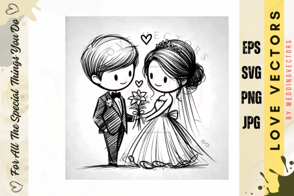 C681 Wedding & Love Vectors: Elegant Illustrations for Your Brand