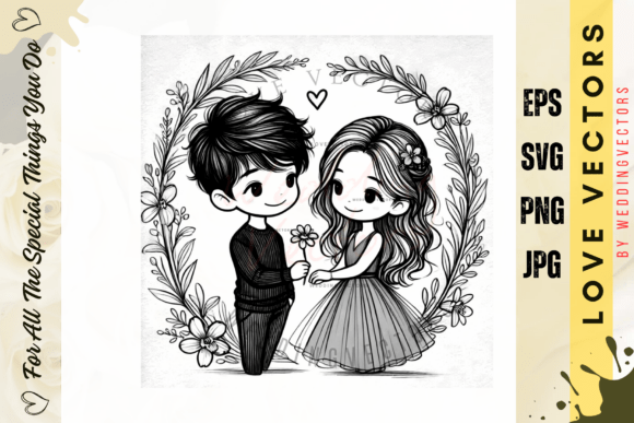 Designing Romance: The C536 Wedding Couple and Love Vectors Collection