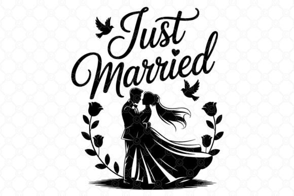 Just Married SVG: Crafting Lasting Memories with a Wedding Couple Design