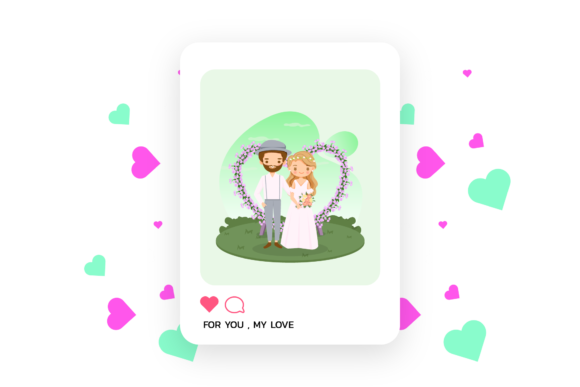 Valentine Photocard Vintage Wedding: A Charming Design Asset