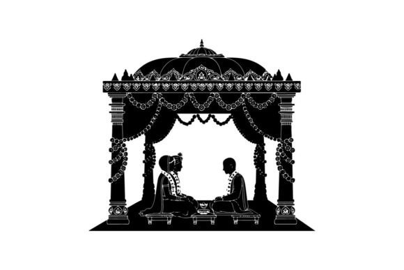 Wedding Ceremony Under Mandap Vector Ill: A Designer's Guide