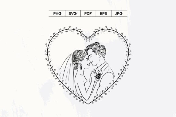 Wedding Couple Heart Line Art Portrait: A Designer's Guide