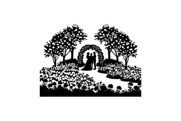 Wedding Couple Under Floral Arch Vector: A Designer's Delight