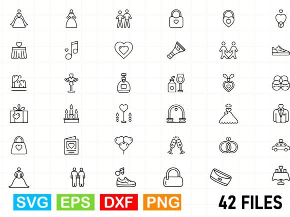 Wedding Icons Svg Bundle: Love Icons for Modern Design
