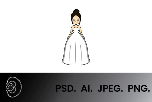 Woman in Wedding Dress Cartoon Vector: A Versatile Design Asset